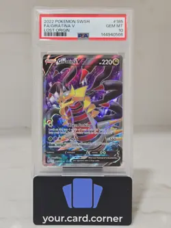 2022 Sword & Shield: Lost Origin Giratina V #185/196 (Full Art) PSA 10 - Image 3