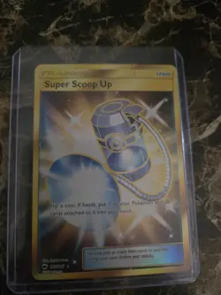 Pokemon Super Scoop Up Secret Rare Full Art Holo SM Burning Shadows 166/147 Card - Image 1