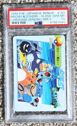 1999 Pokemon Japanese Carddass Raichu Squad Card Bandai PSA 10 GEM MINT 💎 - Image 2