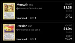 Pokemon Vintage English Team Rocket Meowth #62 Base Set 2 Persian #42 Lot - Image 3