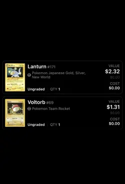 Pokemon Vintage Japanese Team Rocket Gold Silver Voltorb #69 Lanturn #171 Lot - Image 3