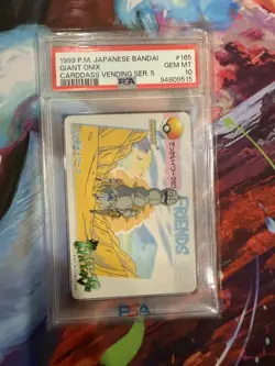Giant Onix #165 Bandai Carddass Vending Series 5 Pokemon PSA 10 - Image 1