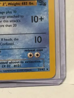 Pokemon TCG Lapras 25/62 Fossil 1999 - Image 5