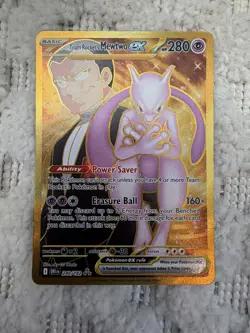 Pokemon Team Rocket's Mewtwo EX Basic Holo Hyper Rare Sv10 240/182 280 HP - Image 2