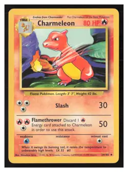 Charmeleon Base Set #024/102 LP Pokemon - Image 1