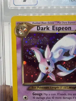 Pokemon Dark Espeon Neo Destiny Unlimited Holo Rare #4 CGC 9 NM🌀PERFECT SWIRL - Image 3