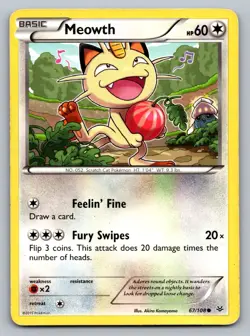 Pokemon TCG XY - Roaring Skies Meowth 67/108 - Image 1