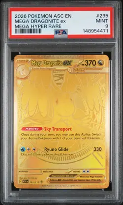 2026 POKEMON ASC EN-ASCENDED HEROES MEGA HYPER RARE #295 MEGA DRAGONITE EX PSA 9 - Image 1