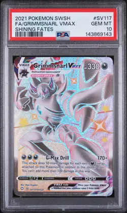 2021 POKEMON SWORD & SHIELD SHINING FATES #SV117 FULL ART/GRIMMSNARL VMAX PSA 10 - Image 1