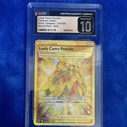 Leafy Camo Poncho CGC 10 Pokemon Silver Tempest 214/195 Secret Rare Holo 2022 - Image 1