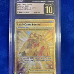 Leafy Camo Poncho CGC 10 Pokemon Silver Tempest 214/195 Secret Rare Holo 2022 - Image 3