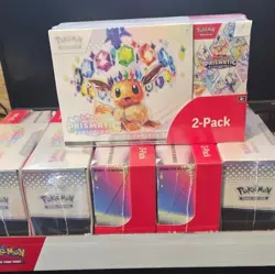 6 x Pokemon TCG Prismatic Evolutions Costco Bundle ETB + Booster Bundle - Image 1
