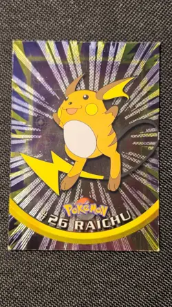 Pokemon 1999 Topps Series 1 Raichu #26 Textured Holo Foil TV Animation - LP - Image 2