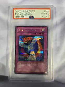 YuGiOh Negate Attack TSC-003 Graded PSA 10 GEM MINT Secret Prismatic Rare Promo - Image 1