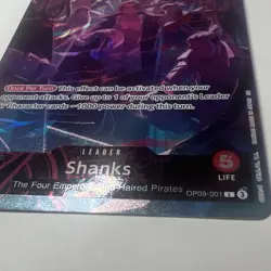 OP09-001 Shanks Leader - 2nd Anniversary - Four Emperors One Piece TCG English - Image 3