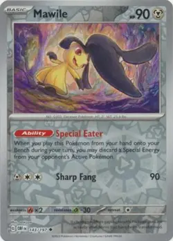 Mawile 143/197 OBF Obsidian Flames Reverse Holo Pokemon Card NM - Image 1
