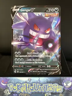 Pokemon Card Gengar v 156/264 Fusion Strike Half Art Holo Ultra Rare NM - Image 1