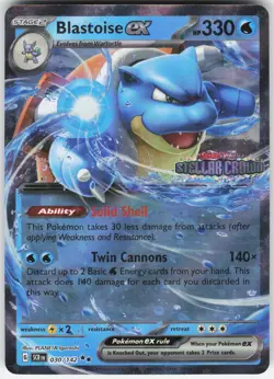 Blastoise ex (Stellar Crown Stamp) Miscellaneous Cards & Products 030/142 LP-NM - Image 1