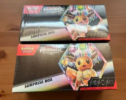 LOT OF 2 Pokemon Prismatic Evolutions Surprise Box New Sealed In Hand! - Image 1