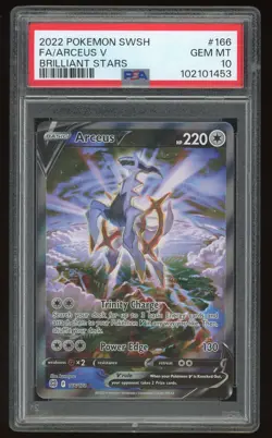 2022 Pokemon SWSH FA Arceus V Brillant Stars #166 PSA 10 GEM MINT - Image 1