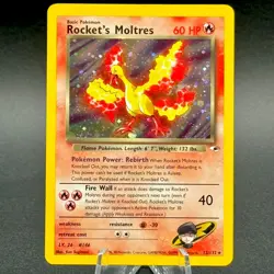 Rocket's Moltres 12/132 Near Mint Holo Rare Gym Heroes Vintage Pokemon TCG CLEAN - Image 1