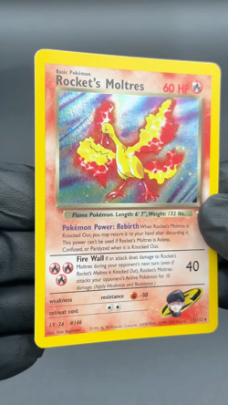 Rocket's Moltres 12/132 Near Mint Holo Rare Gym Heroes Vintage Pokemon TCG CLEAN - Image 2