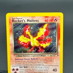 Rocket's Moltres 12/132 Near Mint Holo Rare Gym Heroes Vintage Pokemon TCG CLEAN - Image 4