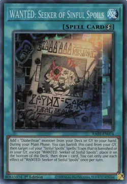 Yugioh WANTED: Seeker of Sinful Spoils RA03-EN074 - Super Rare - Image 1