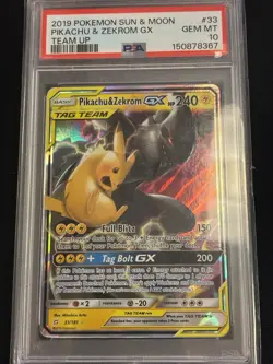 Pikachu & Zekrom Gx 33/181 Team Up Pokemon PSA 10 - Image 1