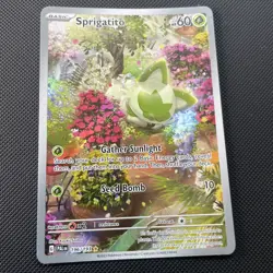 Pokemon TCG Sprigatito Illustration Rare Paldea Evolved Card 196/193 - Image 1
