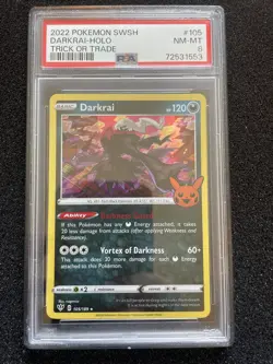 Darkrai PSA 8 Pokemon 2022 Trick or Trade Promo Darkness Ablaze Card - Image 1