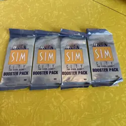 Vtg Sealed 1994 Sim City TCG Booster Pack lot of 4 TCG CCG 1990s Card Game - Image 1