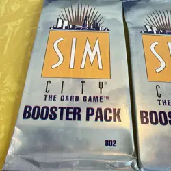 Vtg Sealed 1994 Sim City TCG Booster Pack lot of 4 TCG CCG 1990s Card Game - Image 2