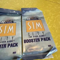 Vtg Sealed 1994 Sim City TCG Booster Pack lot of 4 TCG CCG 1990s Card Game - Image 3
