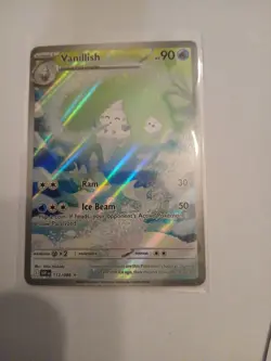 Pokemon TCG Vanillish White Flare Holo Card Illustration Rare 112/086 - Image 1