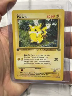 Pokemon Card Pikachu Jungle 60/64 WOTC Card 1st Edition Pokemon Vtg Vintage MP - Image 1