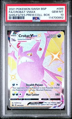 Pokemon TCG Crobat VMAX SWSH099 Shining Fates Black Star Promo Card - PSA 10 - Image 1