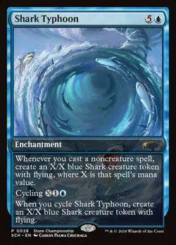 1x Shark Typhoon (28) - FOIL PROMO Store Championship MTG Unique & Misc. Promos - Image 1