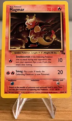 Magmar #126 Non-Holo Pokemon Card Near Mint 39/62 Uncommon Fossil Set 1999 - Image 1