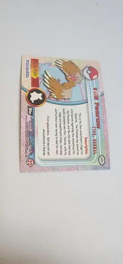 Pokemon Fearow #22 2000 Topps Chrome TV Animation Series Foil - Image 4