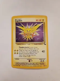1999 Fossil 1st Edition Holo Zapdos Rare #15/62 - Image 1