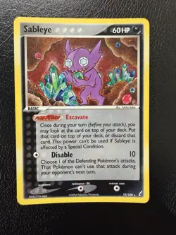 Pokemon TCG Sableye Crystal Guardians 10/100 Holo Rare Card 2006 LP - Image 1