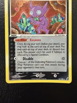 Pokemon TCG Sableye Crystal Guardians 10/100 Holo Rare Card 2006 LP - Image 4
