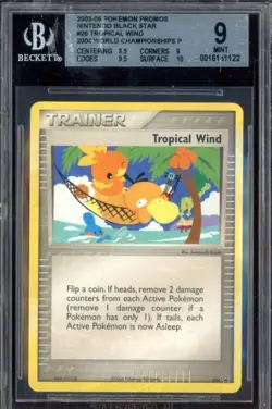 Pokemon Promo Card 2004 World Championship Black Star #26 Tropical Wind BGS 9 - Image 1