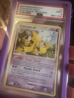 2007 Pokemon Diamond & Pearl Mysterious Treasures #2 ALAKAZAM-HOLO PSA 9 - Image 4