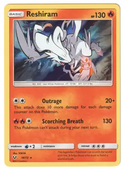 RESHIRAM - 14/73 Holo Shining Legends - POKEMON NM/M - Image 1