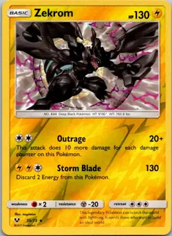 ZEKROM - 35/73 Holo Shining Legends - POKEMON Reverse Holo NM/M - Image 1