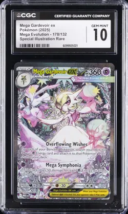 2025 POKEMON MEGA EVOLUTION #178 MEGA GARDEVOIR EX SIR HOLO CGC 10 - Image 1