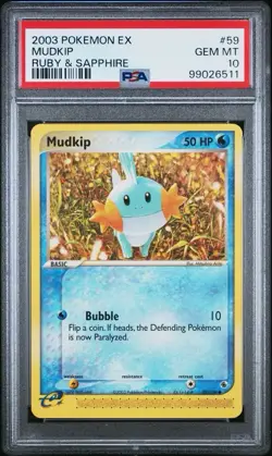 2003 POKEMON EX MUDKIP RUBY & SAPPHIRE PSA #59 GEM MT 10 💎 Pop 28 - Image 1
