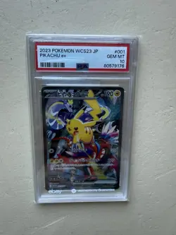 Pokemon Pikachu ex 001/030 WCS23 Yokohama Deck Holo Japanese PSA 10 Promo - Image 1
